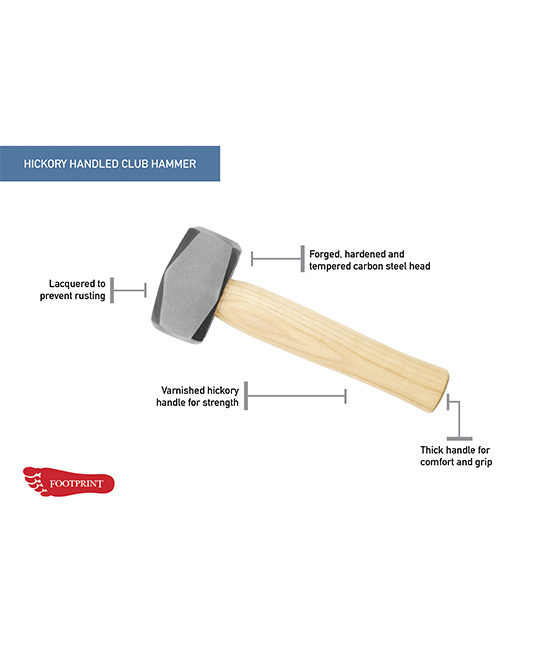 Hickory Handle Club Hammers Footprint Tools